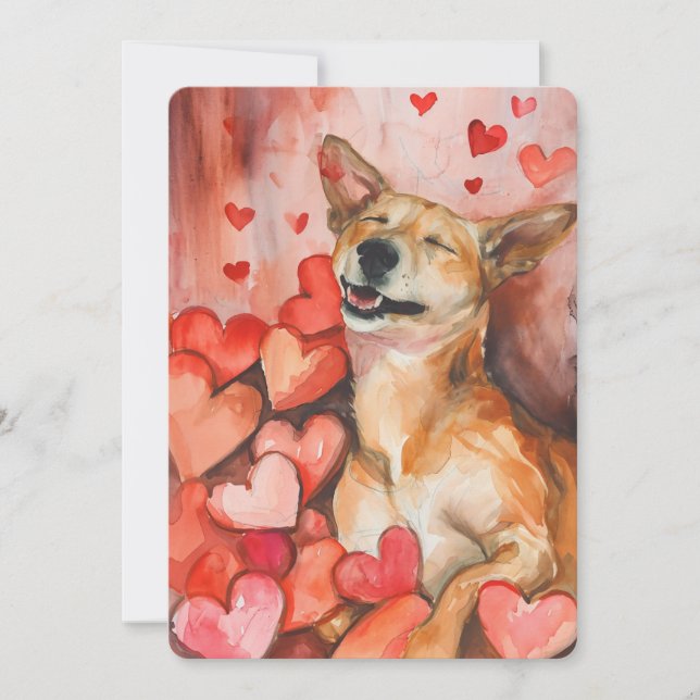 Cute Valentines day Hund Julkort (Framsida)
