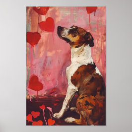 Cute Valentines day Hund Poster