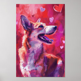 Cute Valentines day Hund Poster