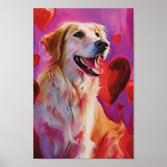 Cute Valentines day Hund Poster (Framsidan)