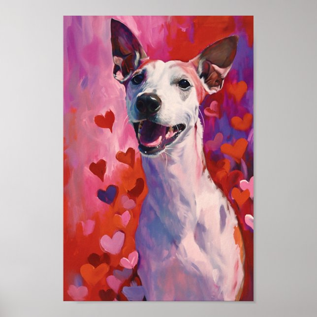 Cute Valentines day Hund Poster (Framsidan)