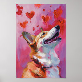 Cute Valentines day Hund Poster