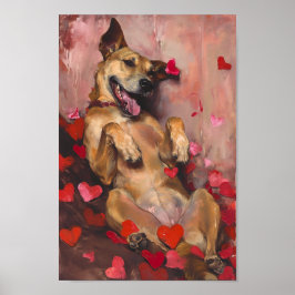 Cute Valentines day Hund Poster