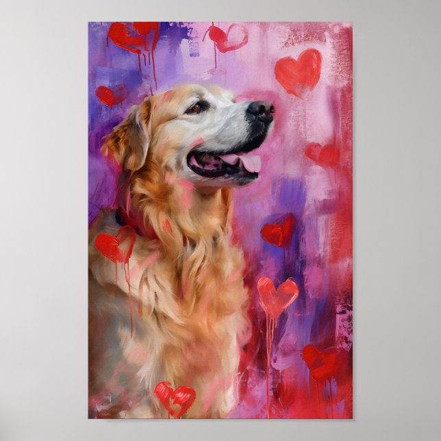 Cute Valentines day Hund Poster (Framsidan)