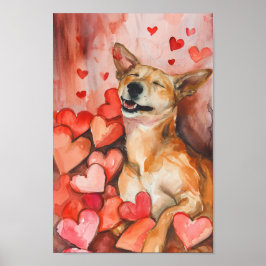Cute Valentines day Hund Poster