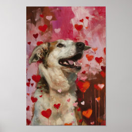 Cute Valentines day Hund Poster