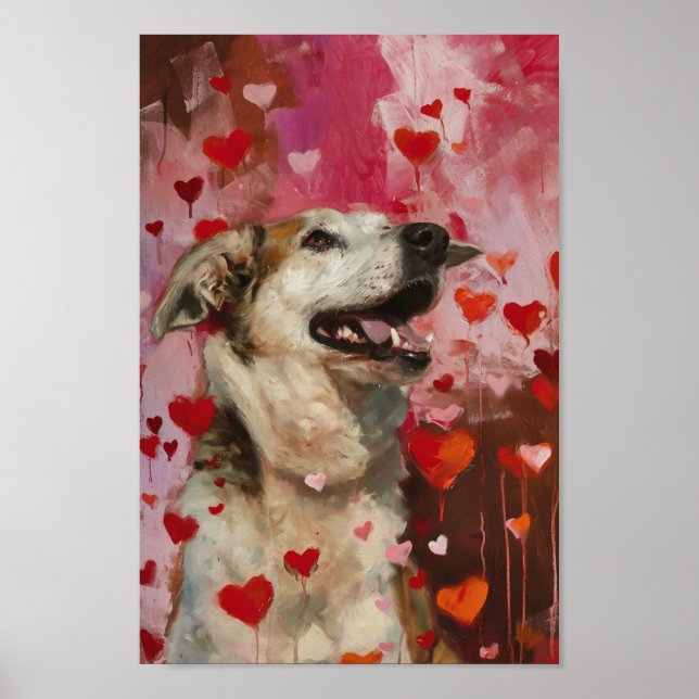 Cute Valentines day Hund Poster (Framsidan)