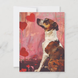 Cute Valentines day Hund Vykort
