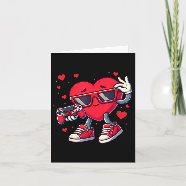 Cute Valentines day Kärlek Heart Game Controller B Kort (Framsida)