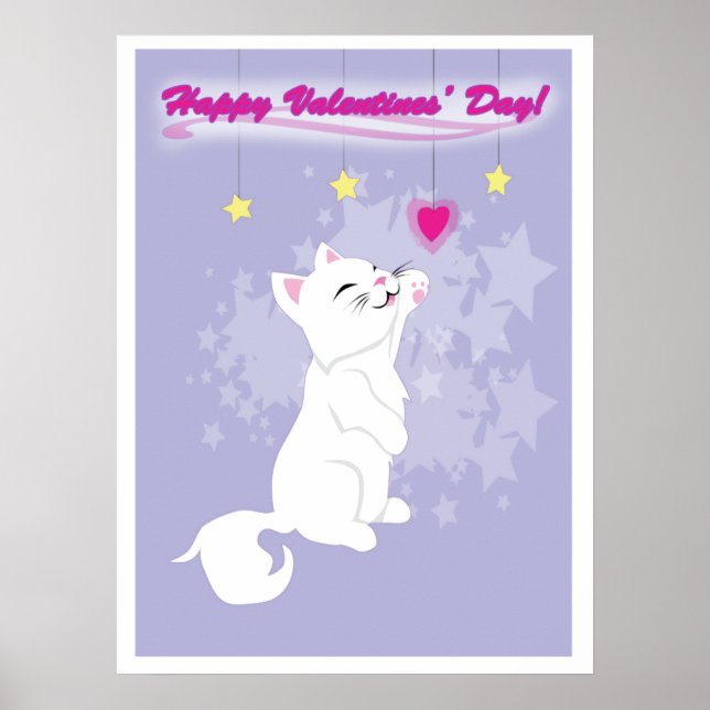 Cute Valentines day Kattunge Poster (Framsidan)