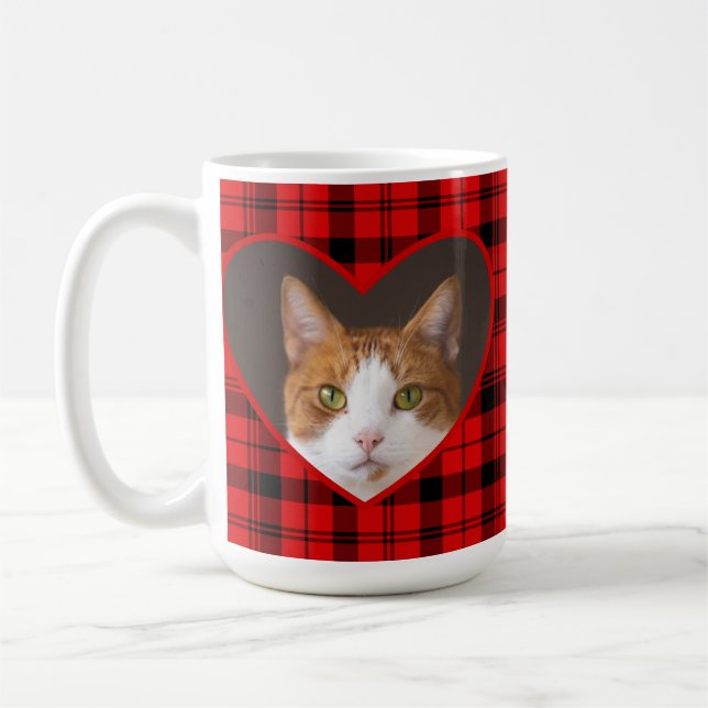 Cute Valentines day Red Play for Cats Älskare Gift Kaffemugg (Vänster)