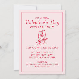 Cute Valentine's Day XOXO Pink Red  Julkort