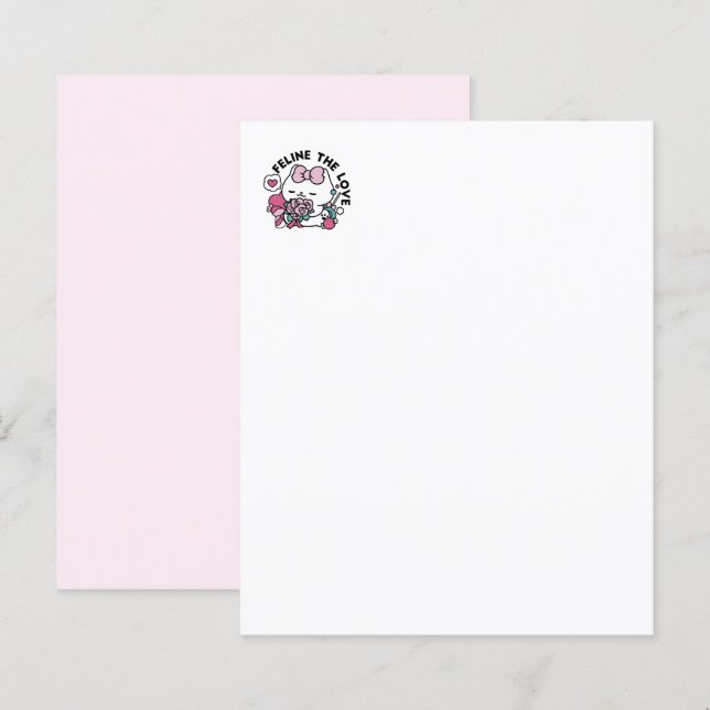 Cute Valentines kattdesign - Kattdjuret Kärlek (Fram/baksida)