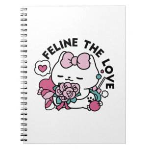 Cute Valentines kattdesign - Kattdjuret Kärlek Anteckningsbok