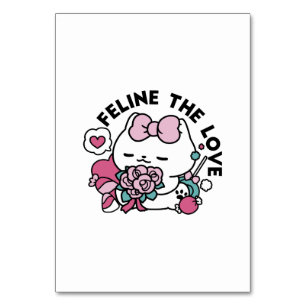 Cute Valentines kattdesign - Kattdjuret Kärlek Bordsnummer