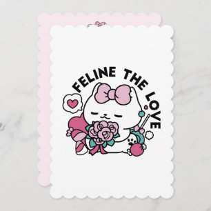 Cute Valentines kattdesign - Kattdjuret Kärlek Julkort