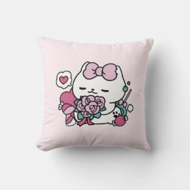 Cute Valentines kattdesign - Kattdjuret Kärlek Kudde