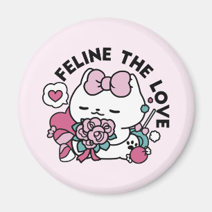 Cute Valentines kattdesign - Kattdjuret Kärlek Magnet