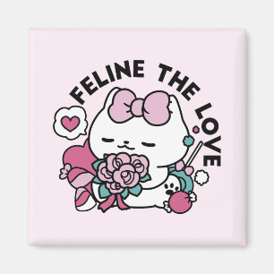 Cute Valentines kattdesign - Kattdjuret Kärlek Magnet