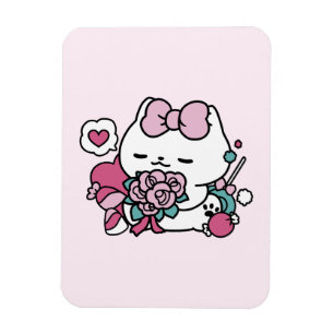 Cute Valentines kattdesign - Kattdjuret Kärlek Magnet