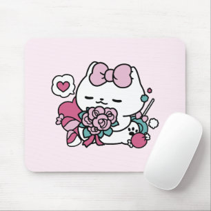 Cute Valentines kattdesign - Kattdjuret Kärlek Musmatta