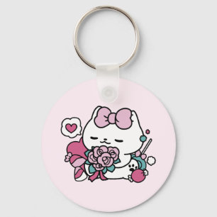 Cute Valentines kattdesign - Kattdjuret Kärlek Nyckelring