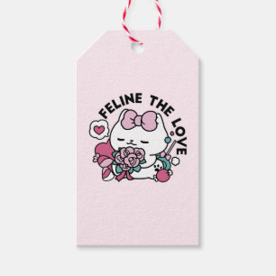 Cute Valentines kattdesign - Kattdjuret Kärlek Presentetikett