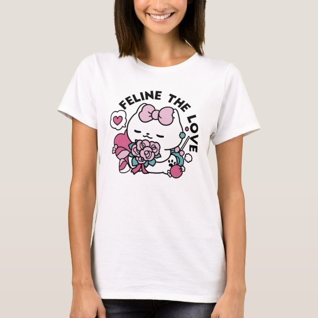 Cute Valentines kattdesign - Kattdjuret Kärlek T Shirt (Framsida)