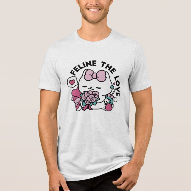 Cute Valentines kattdesign - Kattdjuret Kärlek T Shirt (Framsida)