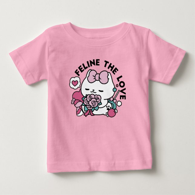 Cute Valentines kattdesign - Kattdjuret Kärlek T Shirt (Framsida)