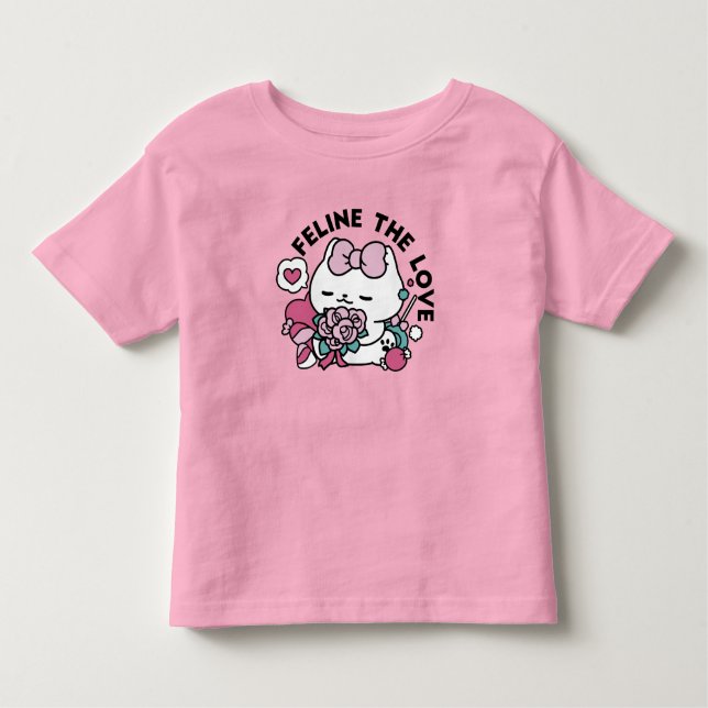 Cute Valentines kattdesign - Kattdjuret Kärlek T Shirt (Framsida)