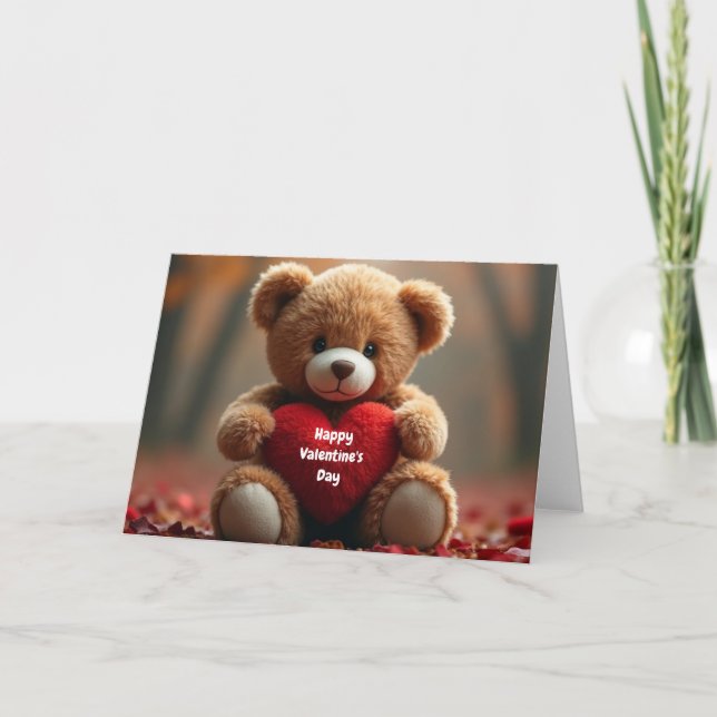 Cute Valentines Nalle Kort (Framsida)