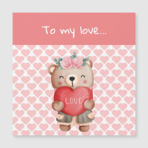 Cute Valentines nalle som skickar kärlek hjärta