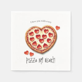 Cute Valentines Pizza Party Napkins Pappersservett