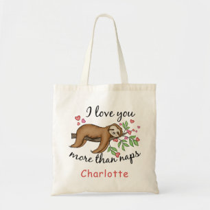 Cute Valentines Sloth I Kärlek, du är mer än Naps Tygkasse