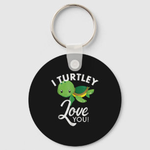 Cute Valentines Turtle I Turtley Kärlek You Nyckelring
