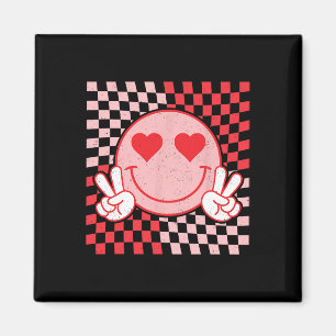 Cute Valentines Vibes Smile Ansikte Alla hjärtans Magnet