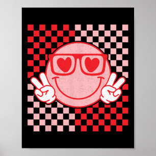 Cute Valentines Vibes Smile Ansikte Alla hjärtans Poster
