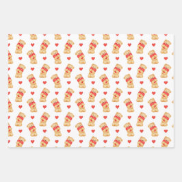 Cute Valentine's Wrapping Paper | Teddy Bear 