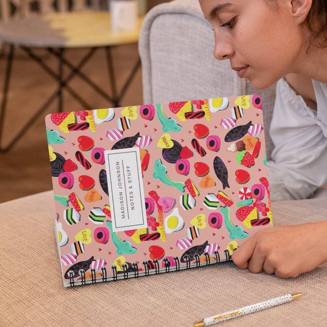 Cute valentiness du är så söt rosa godis och hjärt anteckningsbok (Skapare uppladdad)