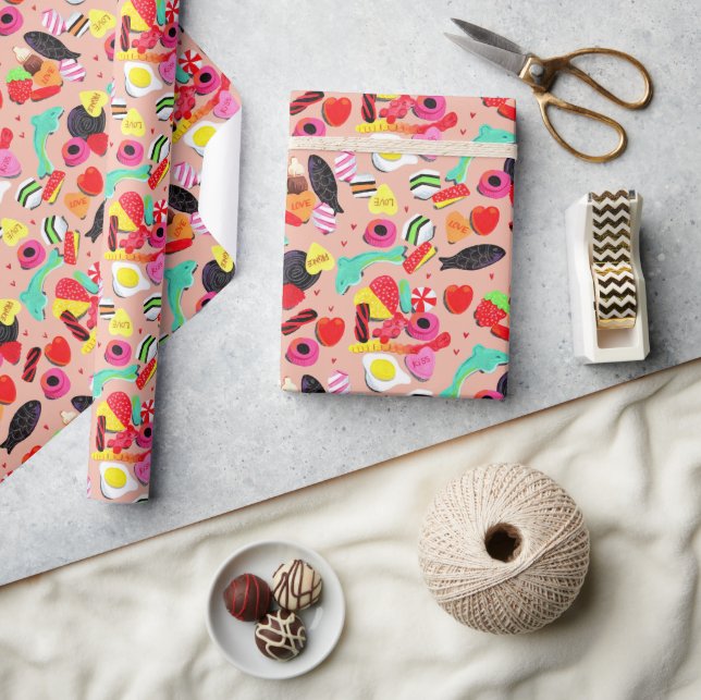 Cute valentiness du är så söt rosa godis presentpapper (Hantverk)