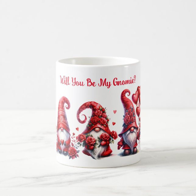 Cute Valentiness Gnome med Hearts och Bubons Mugg (Center)