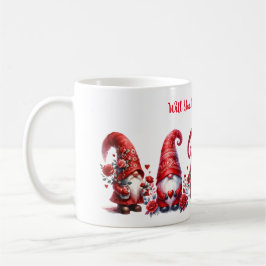 Cute Valentiness Gnome med Hearts och Bubons Mugg