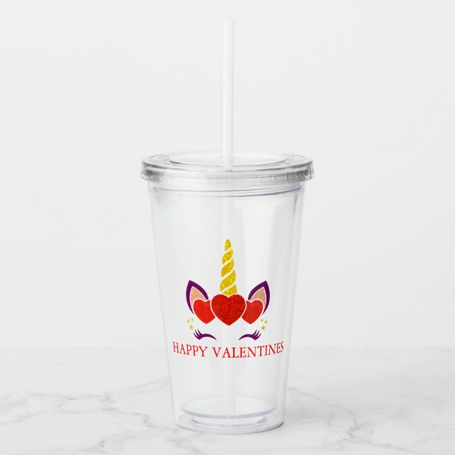 Cute Valentiness unicorn Take Away Mugg (Framsida)