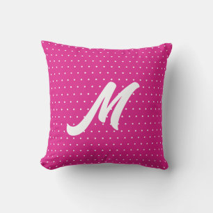 Cute-vallmo, giftig shock rosa-monogram kudde