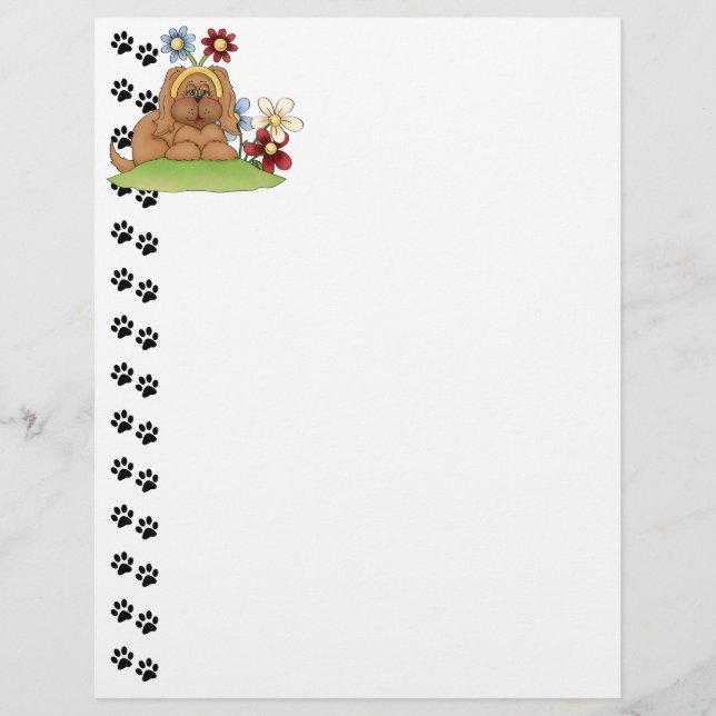 Cute Valp Flowers Letterhead (Framsida)