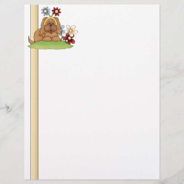 Cute Valp Flowers Letterhead (Framsida)