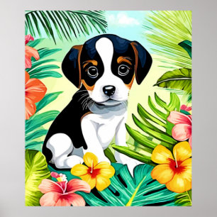 Cute Valp i Paradise Poster