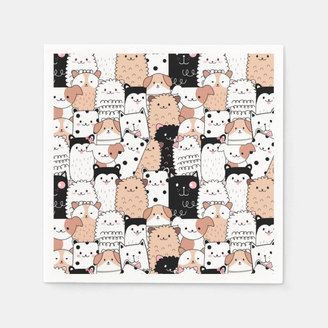 Cute Valps Napkins Pappersservett (Framsidan)