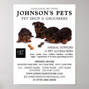 Cute Valps, Pet Store & Groomers Advertising Poster